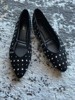 Splendid Black Studded Pointed Toe Flats